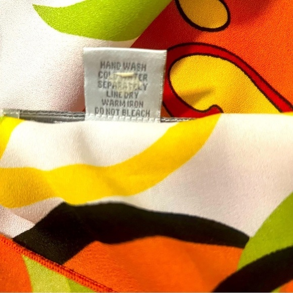 Anthropologie VENESSA XL Abstract Colorful Paisley Cut Shoulder Bell Sleeve EUC - Picture 5 of 12